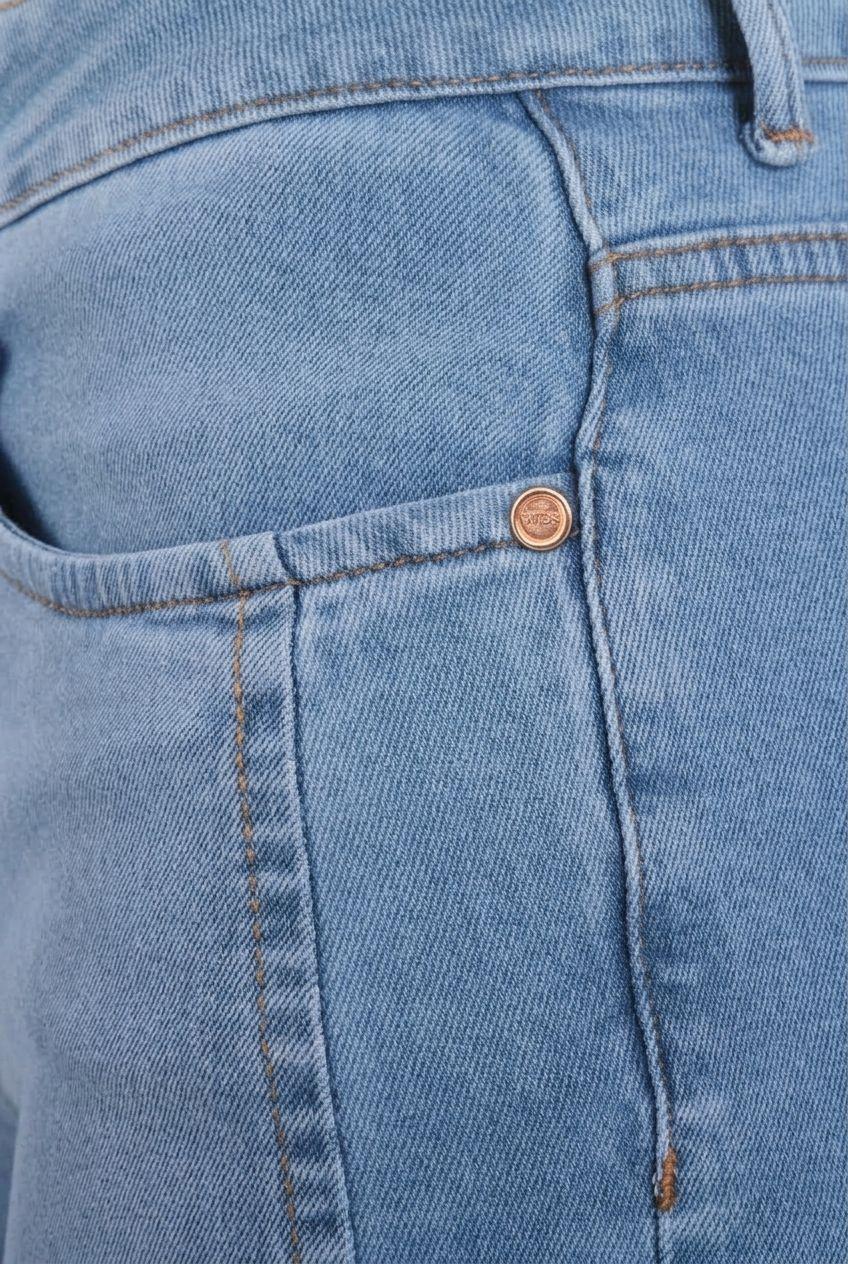 Jeans Wide Leg Tiro Alto Pretina Basica 1 Boton-2