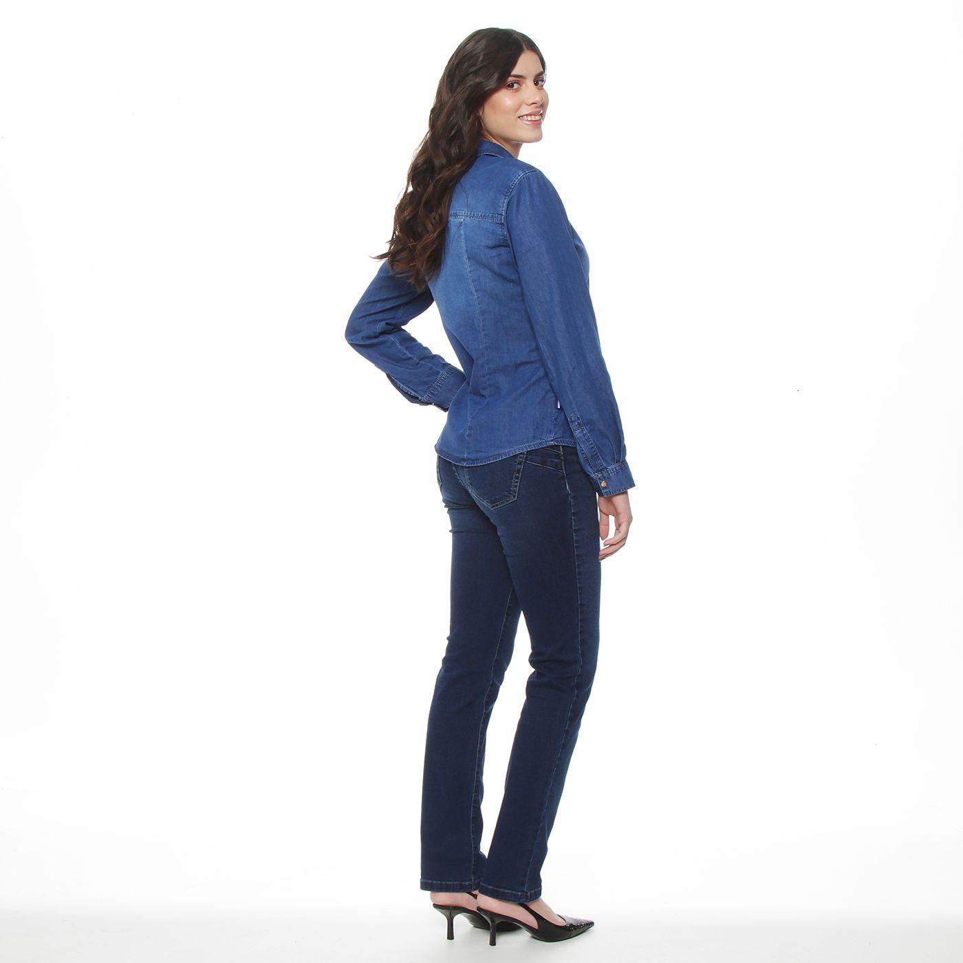 Blusa Clasica Denim Cuello Camisero-7