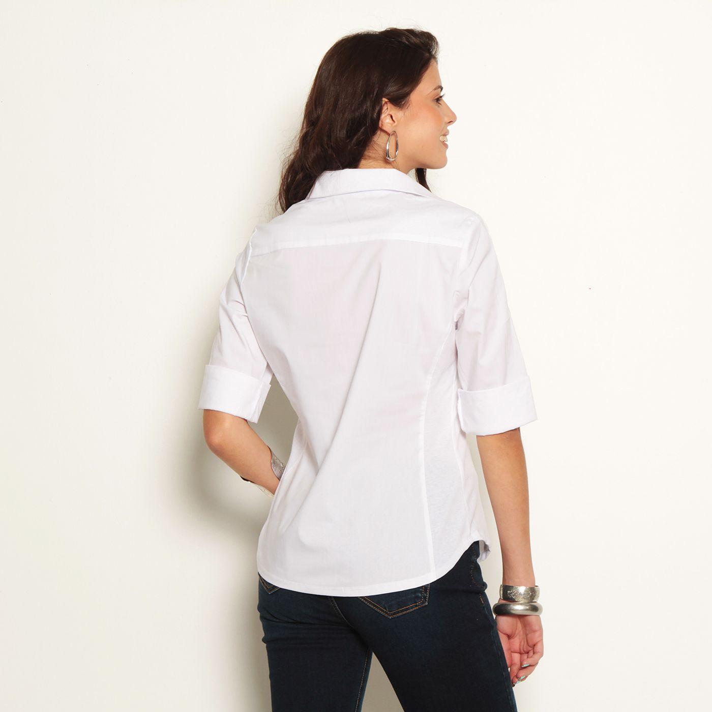 Blusa Manga 3/4   Con Aplicacion En Ombros Y Manga-4