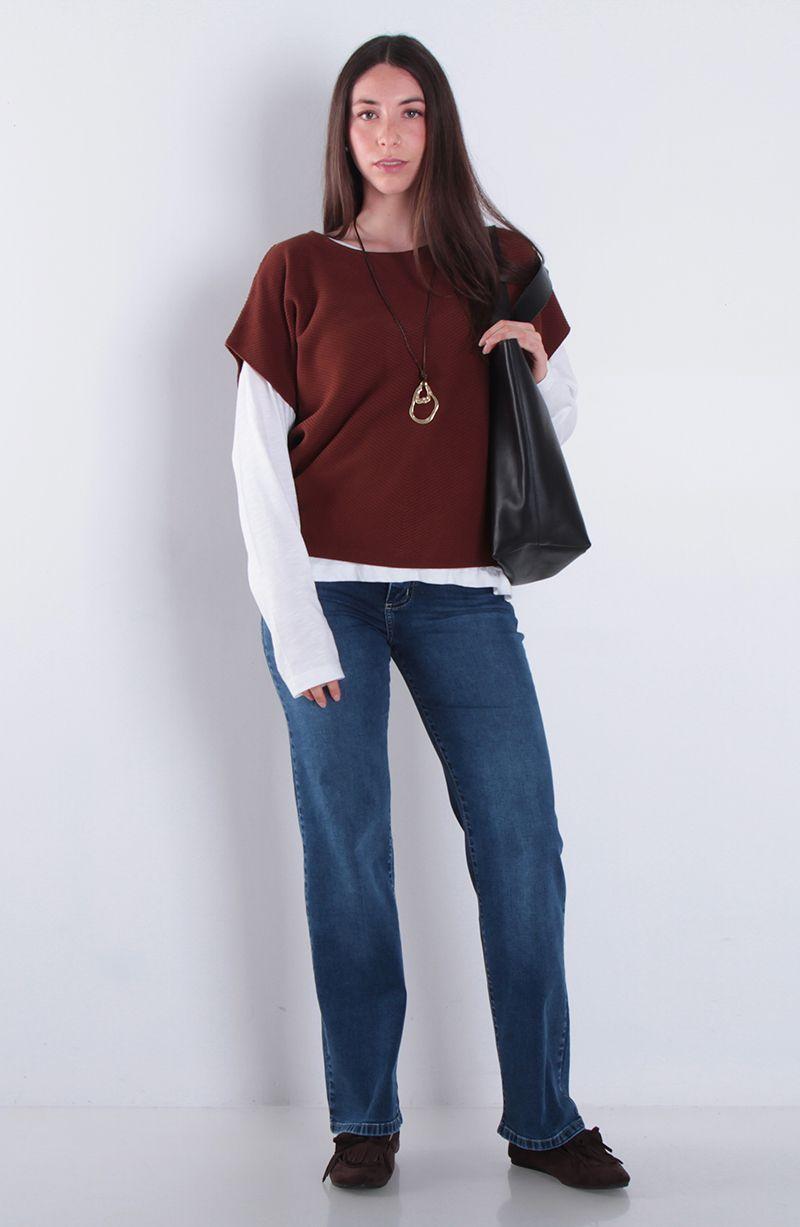 Sweater Manga Corta Escote Redondo-3