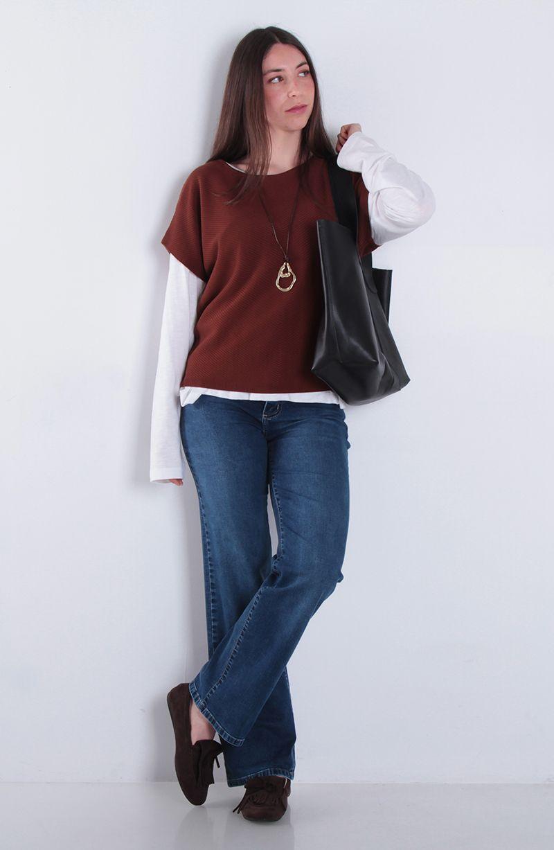 Sweater Manga Corta Escote Redondo-4