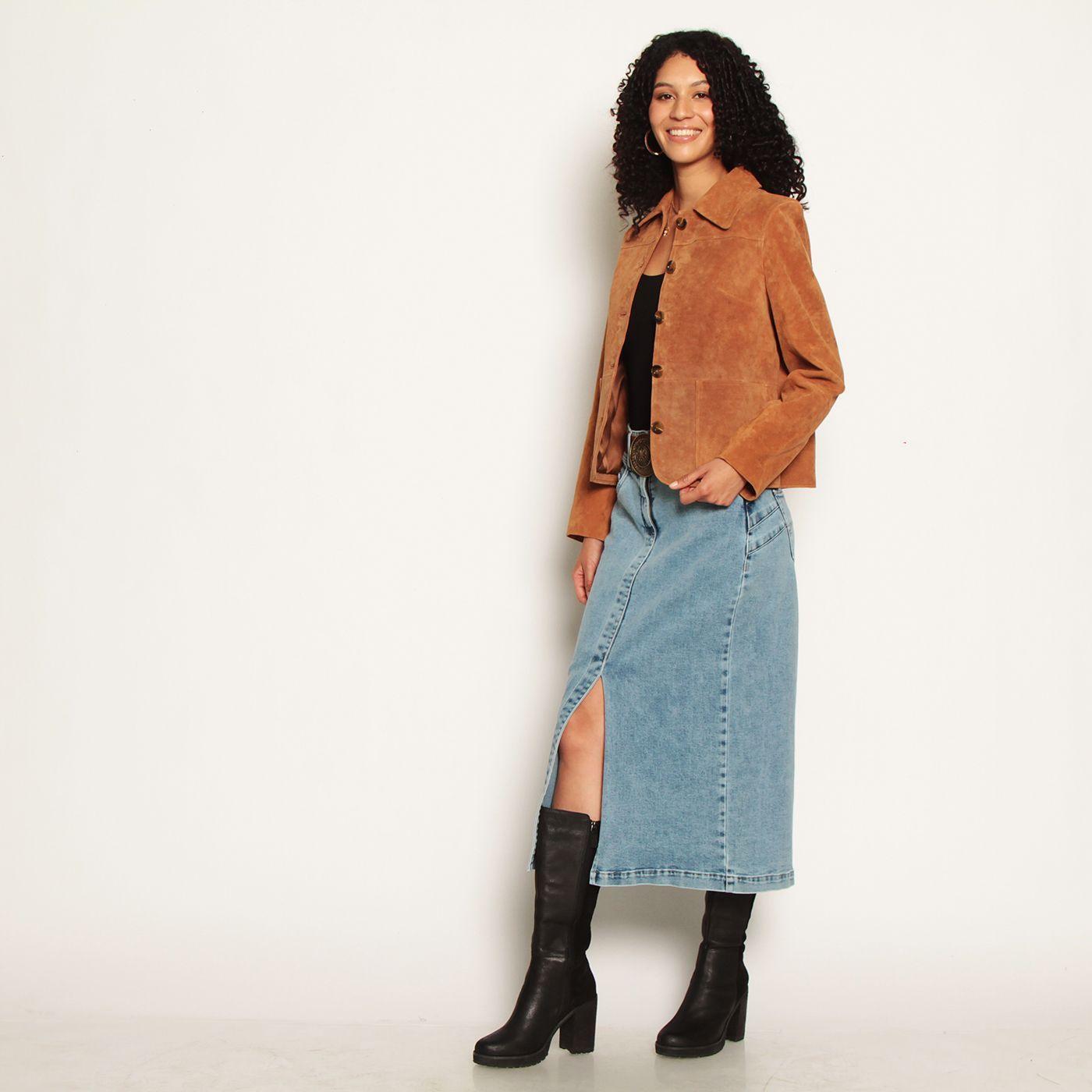 Chaqueta Manga Larga Cuero-5