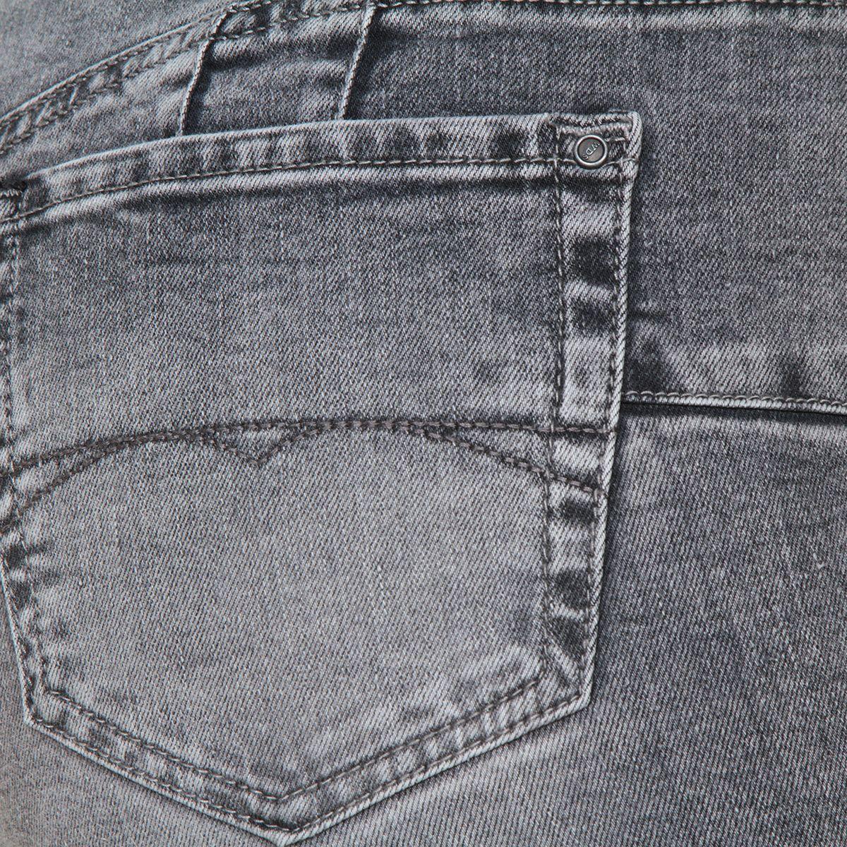 Jeans Flare Tiro Alto Pretina Basica 1 Boton Push Up-8