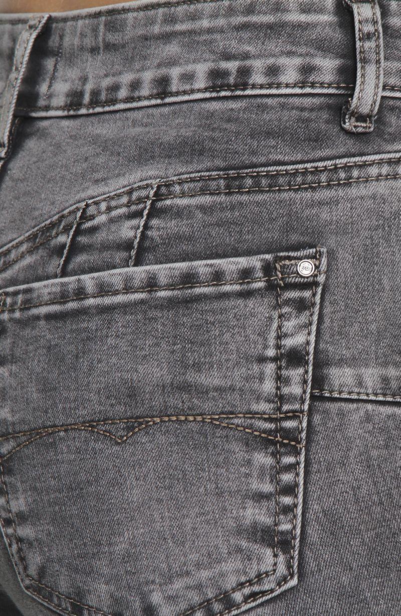 Jeans Flare Tiro Alto Pretina Basica 1 Boton Push Up-3