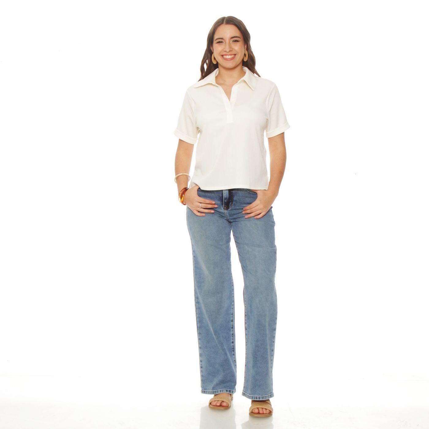 Blusa Manga Corta    Escote V-2