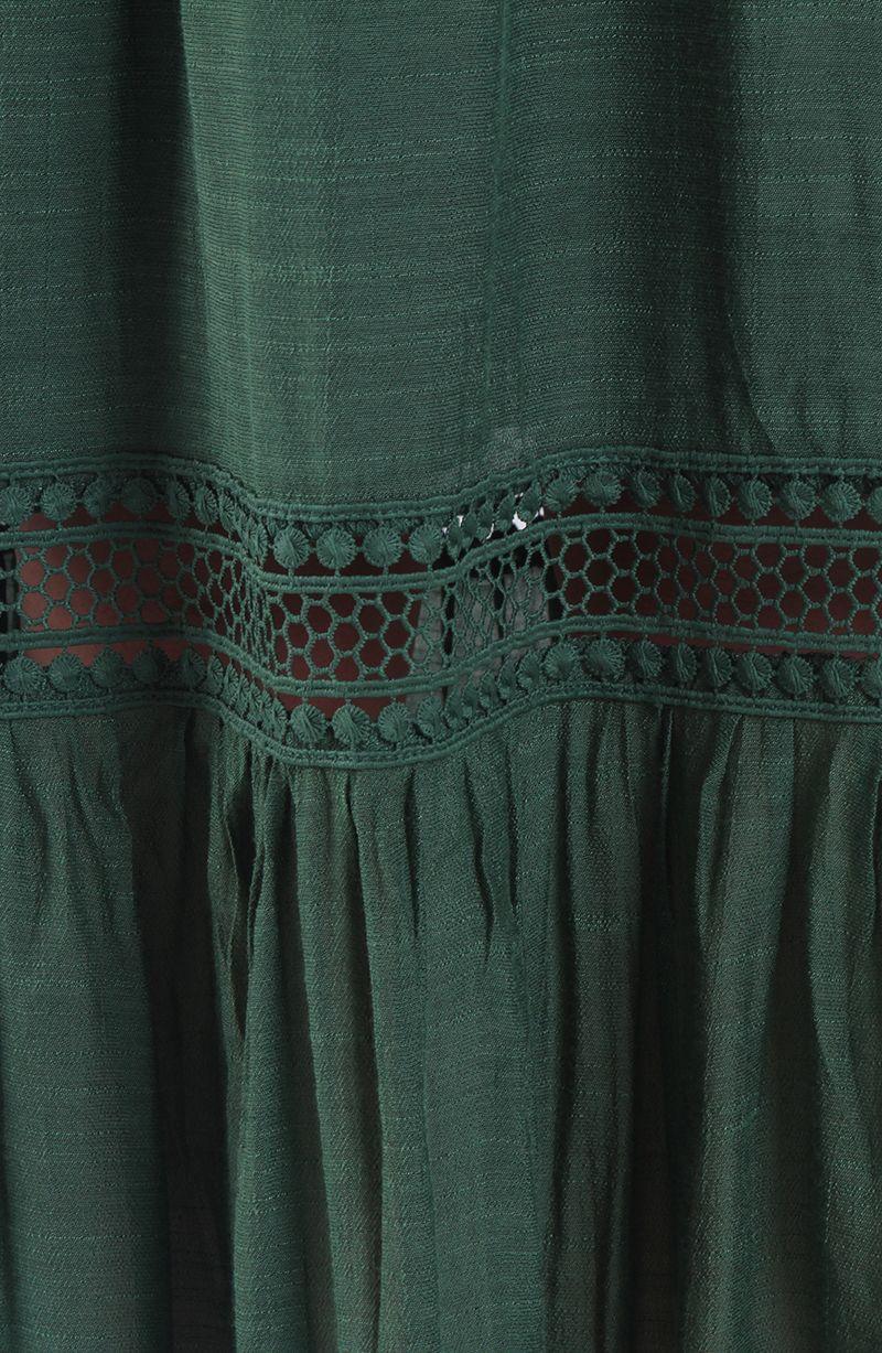 Vestido Manga Corta Con Cintura Elasticada Escote V-5