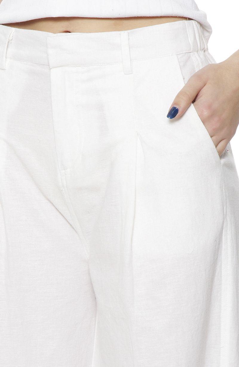 Pantalon Wide Leg Lino Tiro Alto Pretina Basica-2