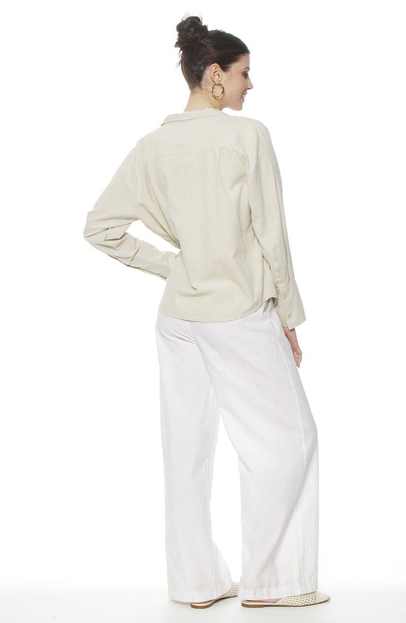 Pantalon Wide Leg Lino Tiro Alto Pretina Basica-5