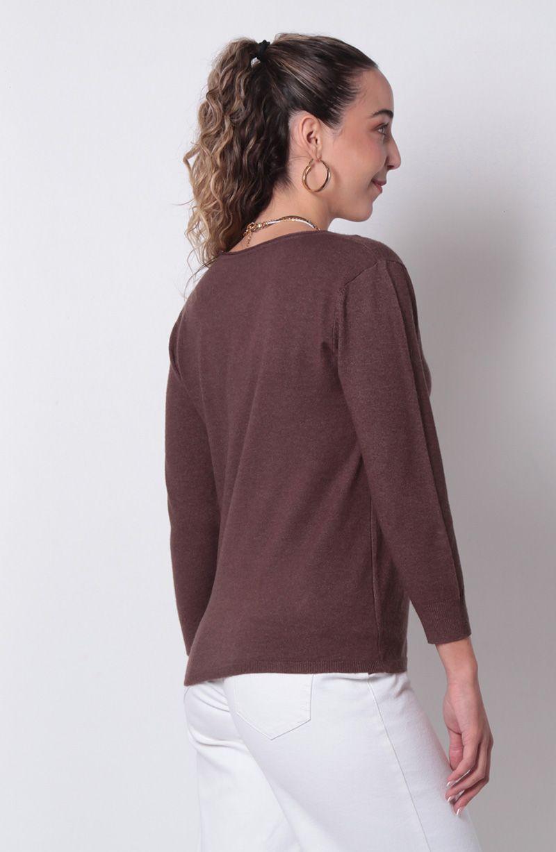Sweater       Manga 3/4 Escote V-2