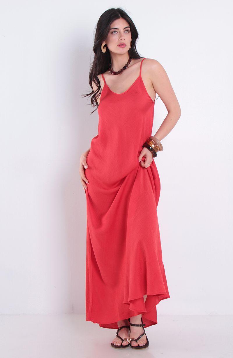 Vestido Largo Sin Manga Escote V-3