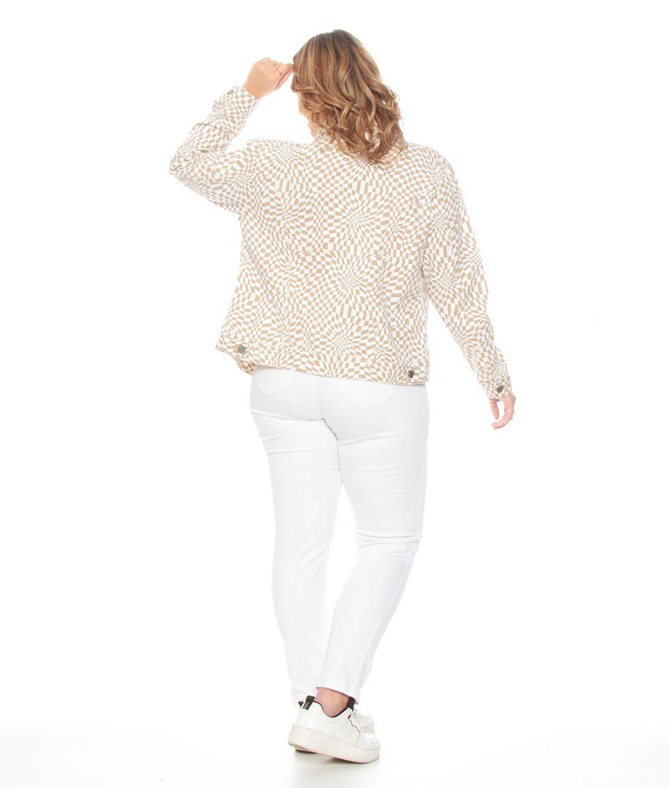 CHAQUETA MANGA LARGA ESTAMPADA CON BOLSILLOS-2