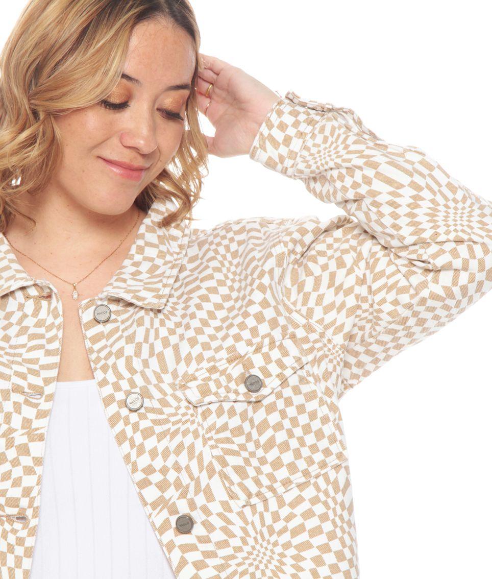 CHAQUETA MANGA LARGA ESTAMPADA CON BOLSILLOS-3