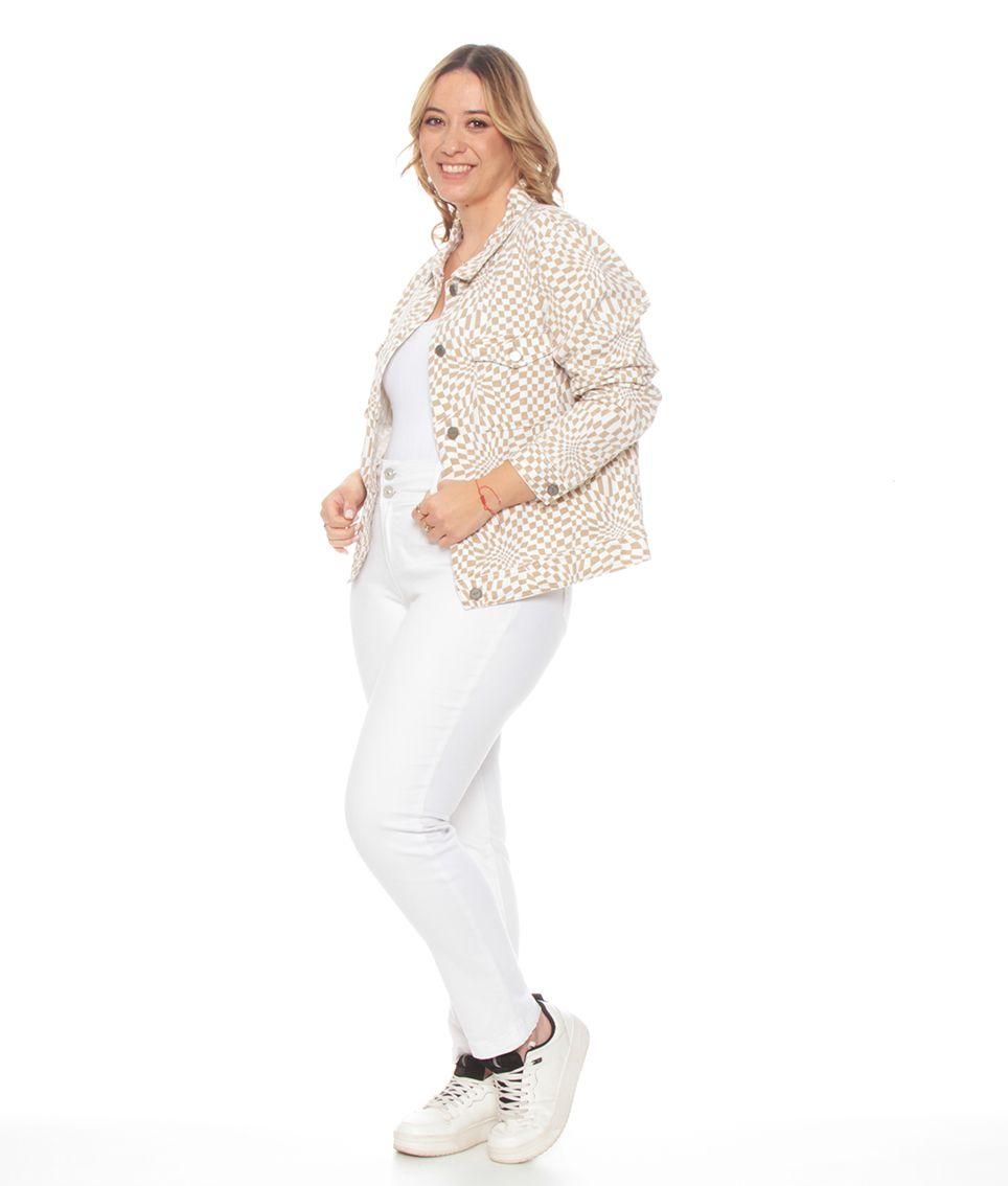 CHAQUETA MANGA LARGA ESTAMPADA CON BOLSILLOS-4