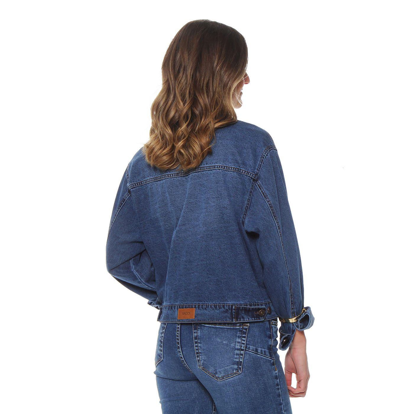 Chaqueta Denim Oversize Cuello Camisero Aplicacion Strass-4
