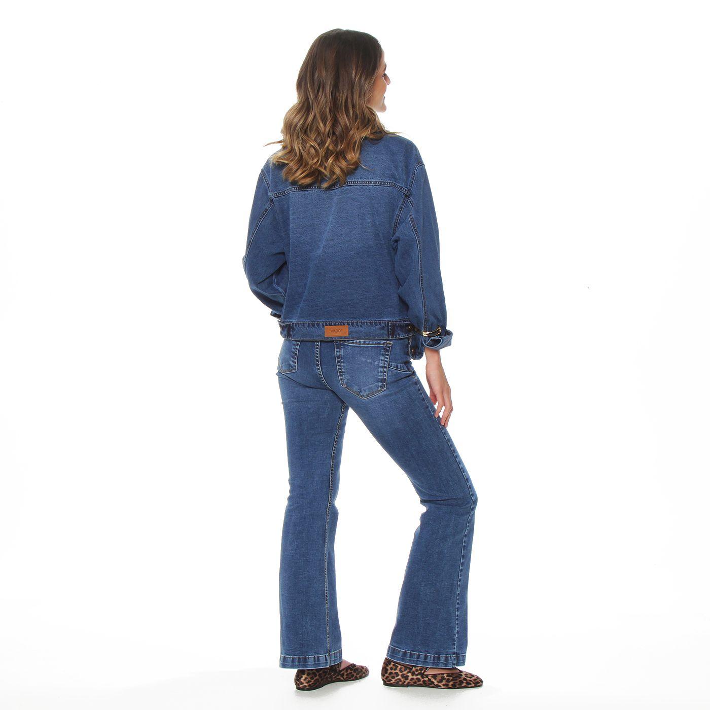 Chaqueta Denim Oversize Cuello Camisero Aplicacion Strass-6