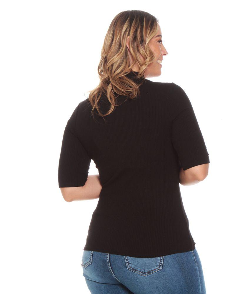 POLERA MANGA  3/4 SOLIDA CUELLO ALTO-5