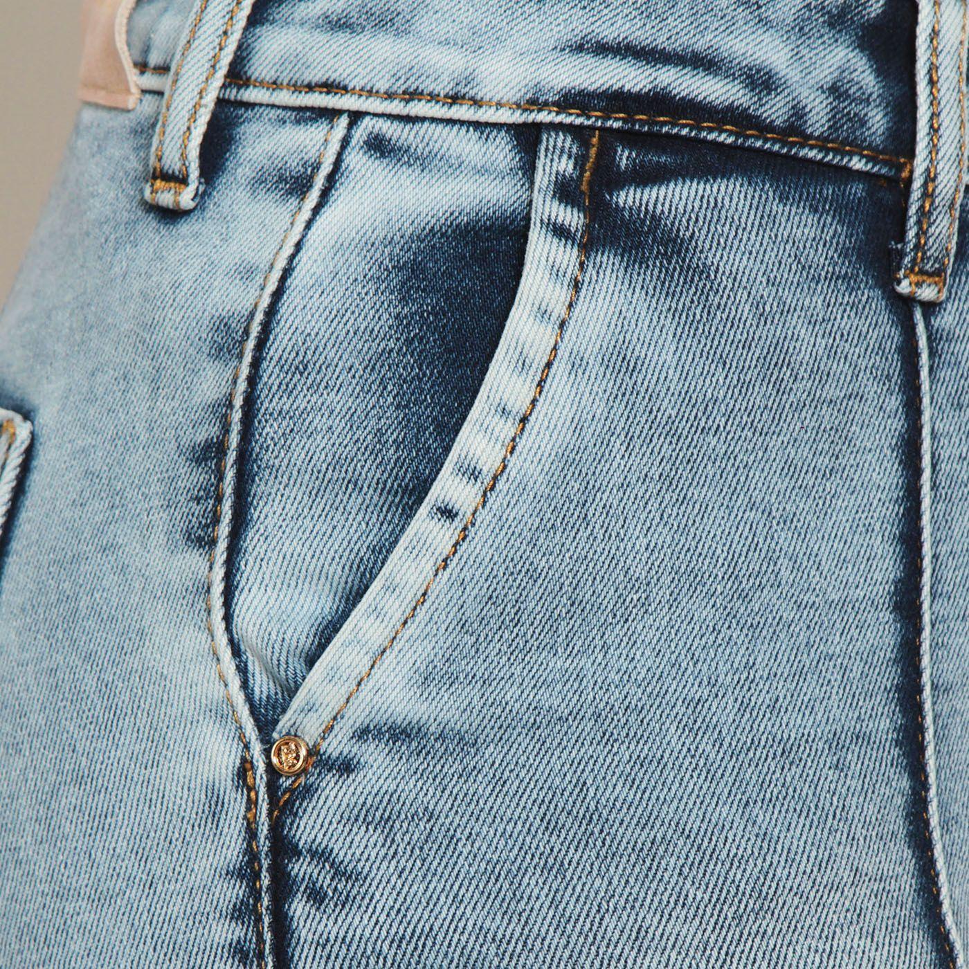 Jeans Flare Alforza Tiro Alto Pretina Basica 1 Boton-5