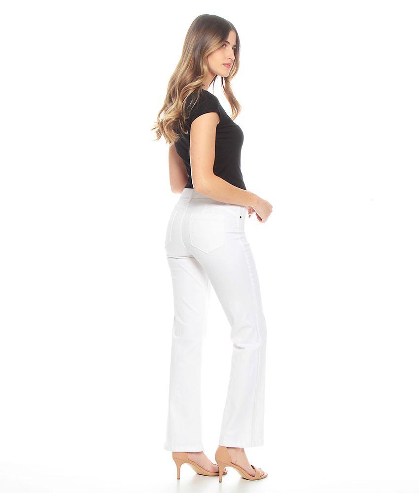 Pantalon Recto Color Tiro Alto Push In Push Up Pretina Basica Un Boton-7
