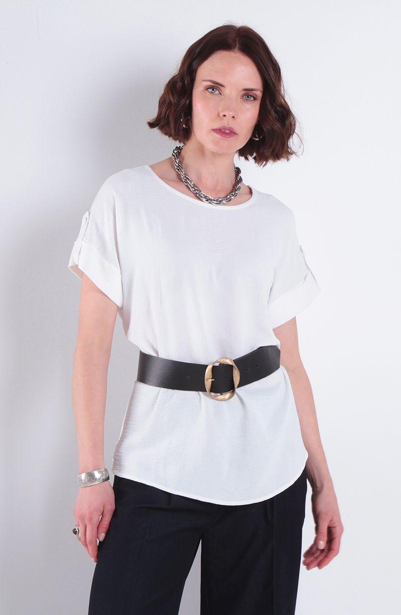 Blusa Manga Corta Escote Redondo-0