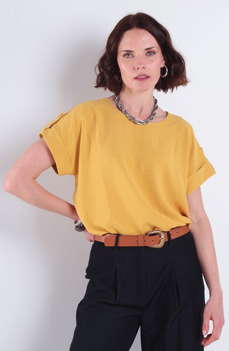Blusa Manga Corta Escote Redondo-0