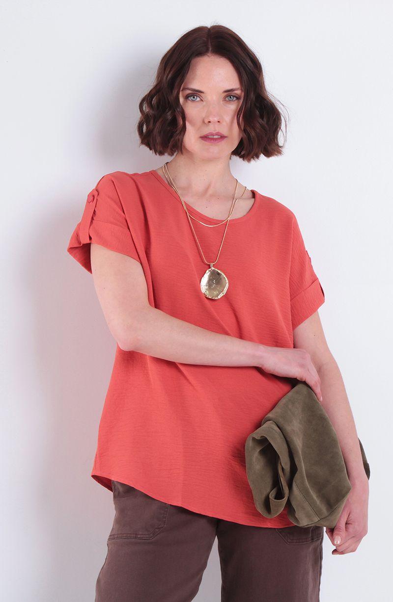 Blusa Manga Corta Escote Redondo-0