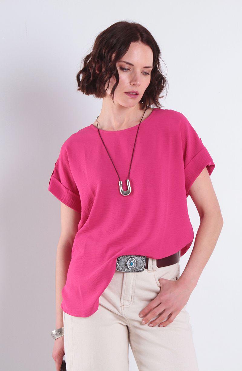 Blusa Manga Corta Escote Redondo-0