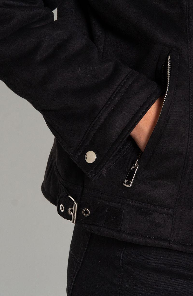 Chaqueta Manga Larga   Cuero Ecologico Con Cierre-2