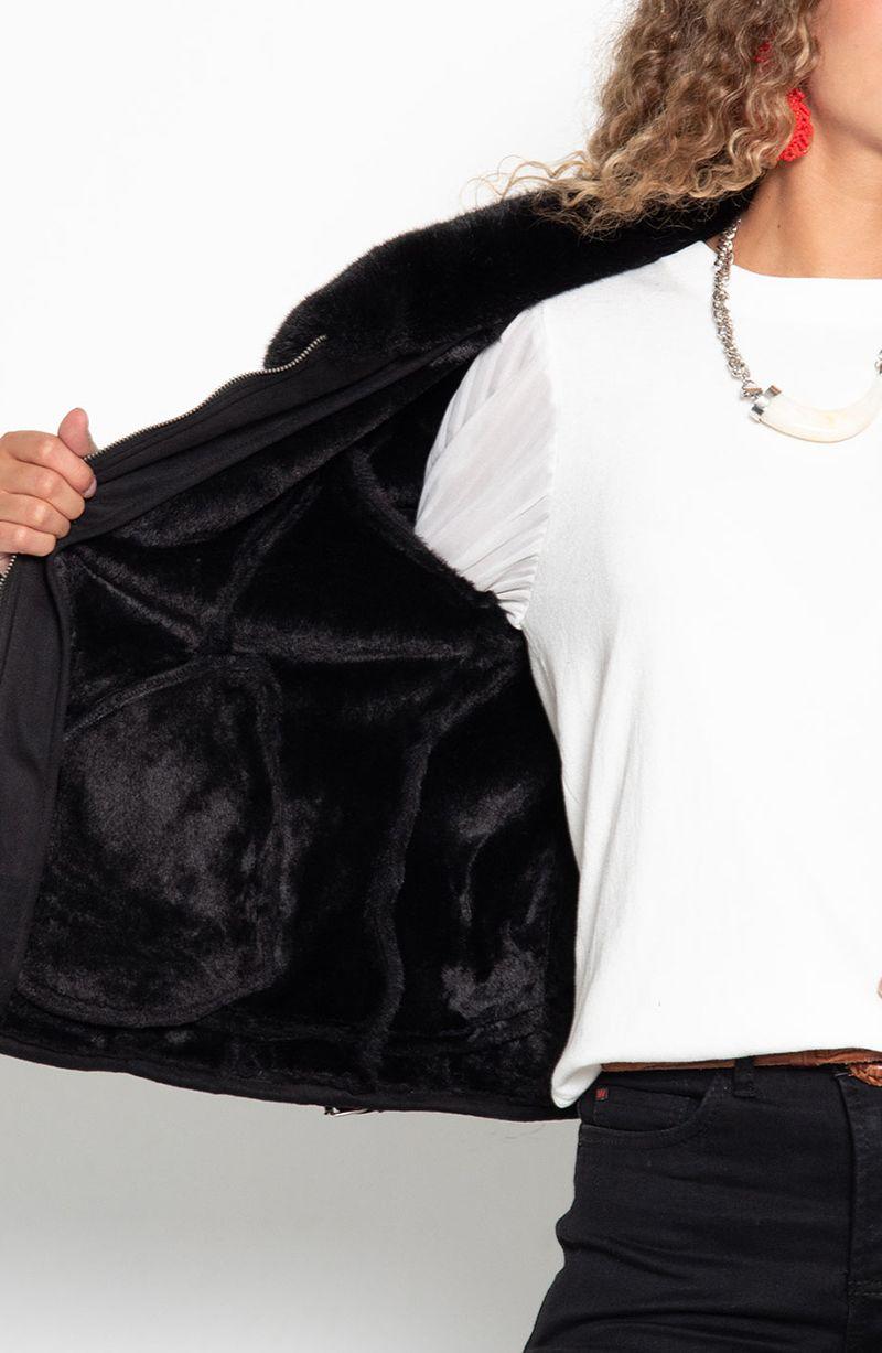 Chaqueta Manga Larga   Cuero Ecologico Con Cierre-6