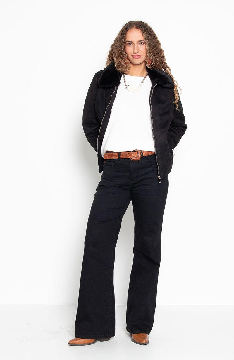 Chaqueta Manga Larga   Cuero Ecologico Con Cierre-7