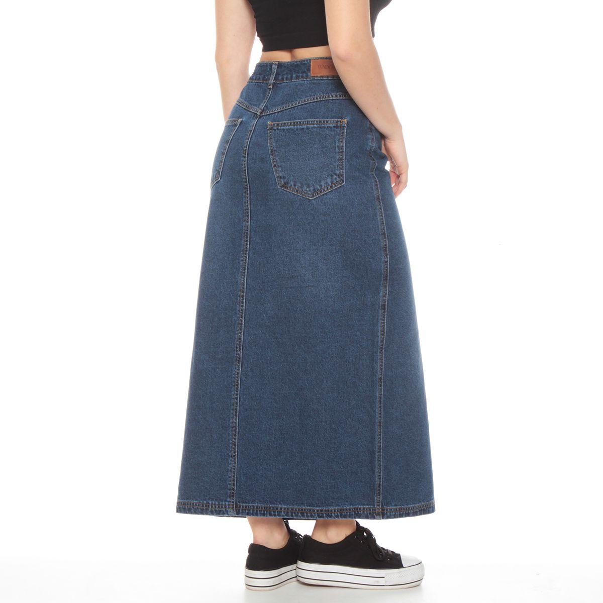 Falda Denim Tiro Alto Abertura-1