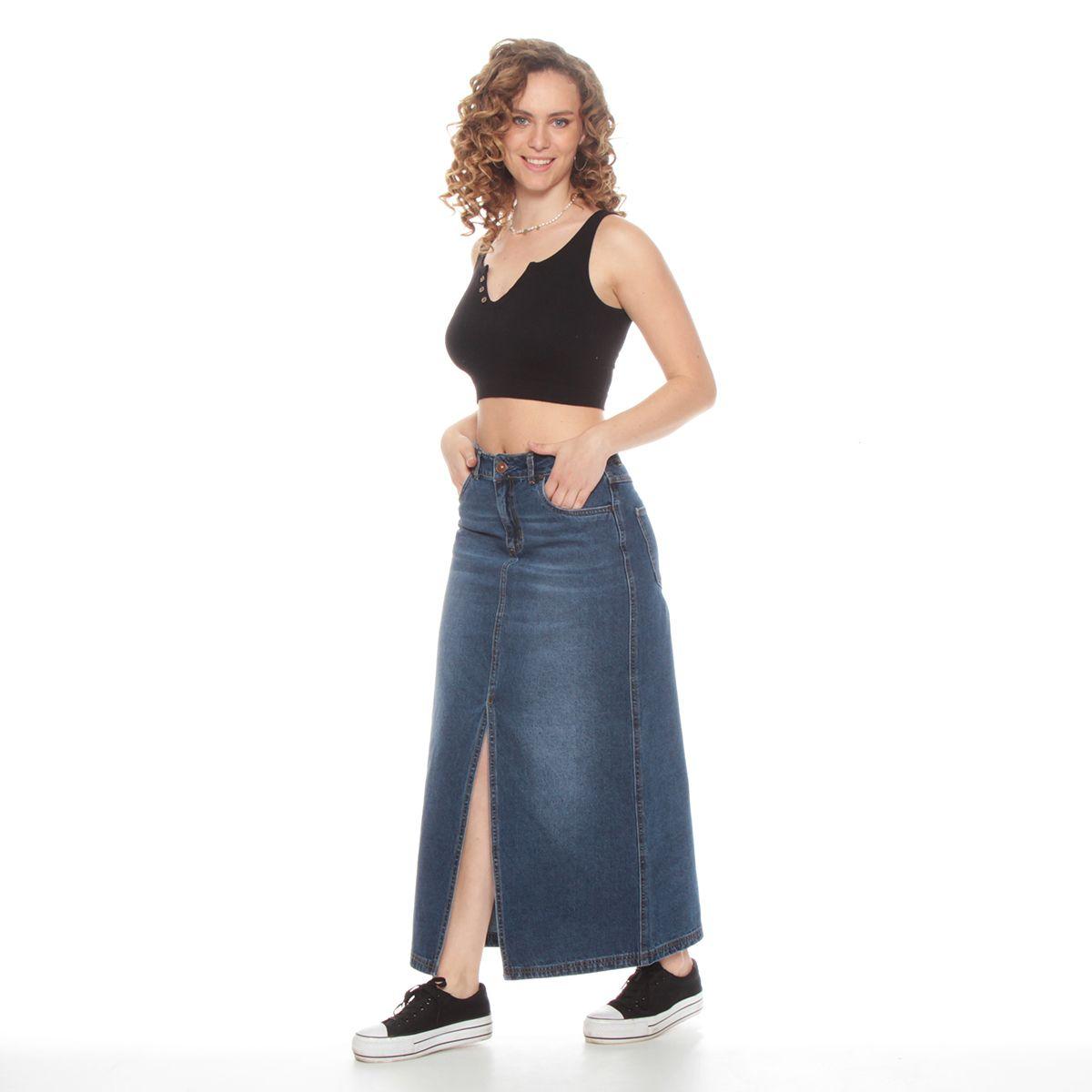 Falda Denim Tiro Alto Abertura-3