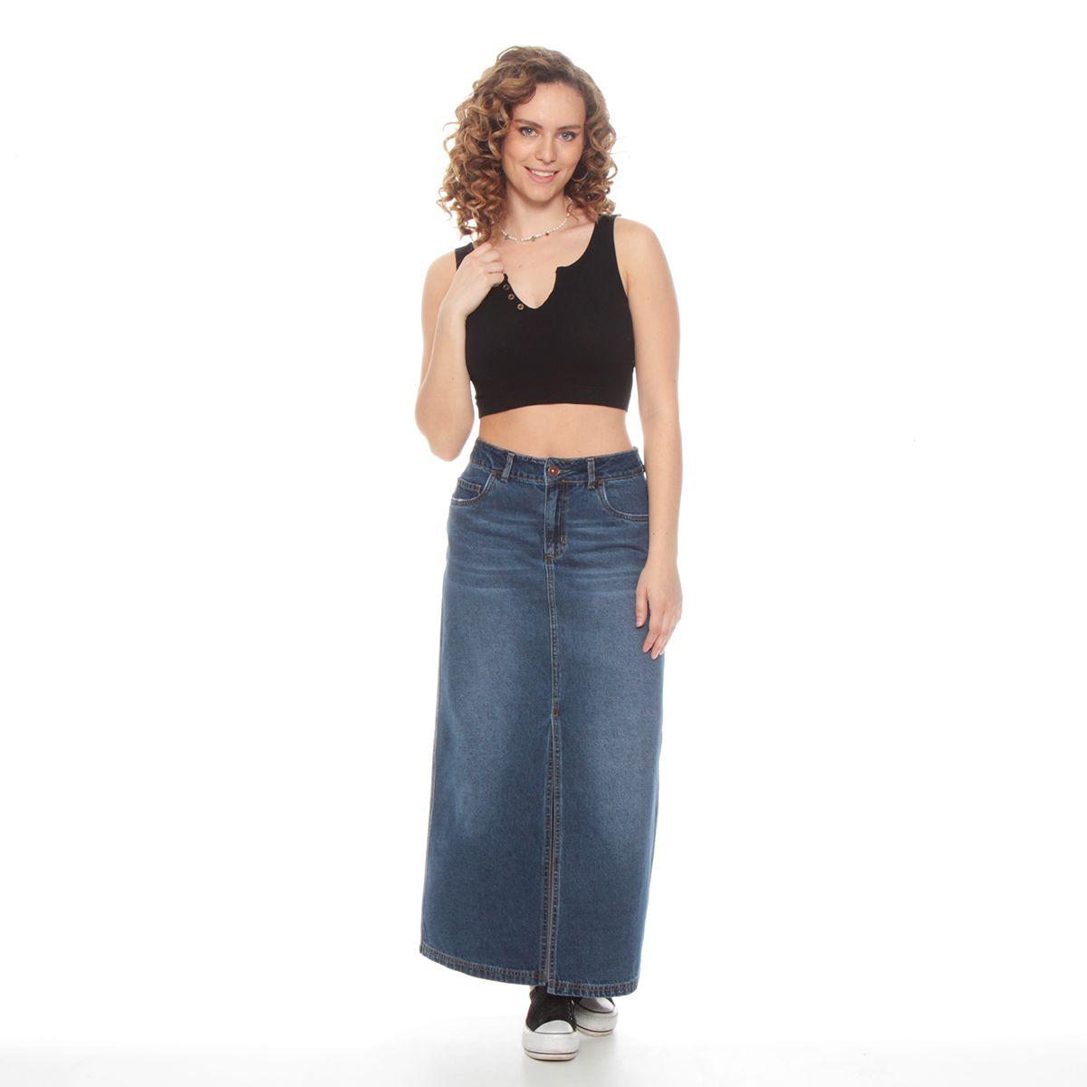 Falda Denim Tiro Alto Abertura-4