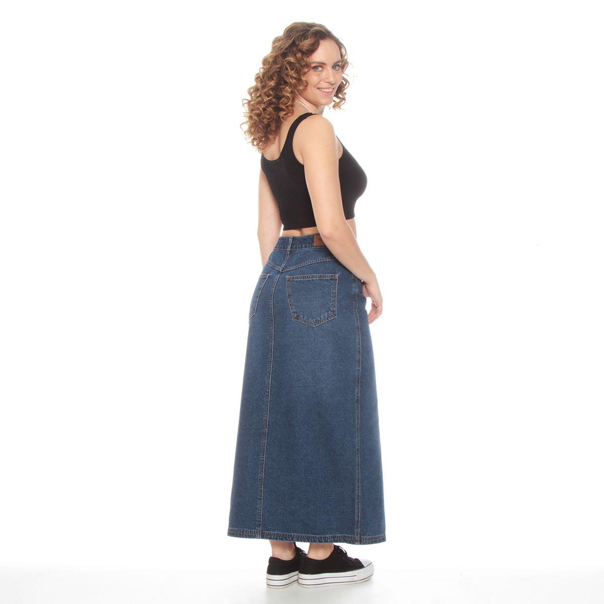 Falda Denim Tiro Alto Abertura-6