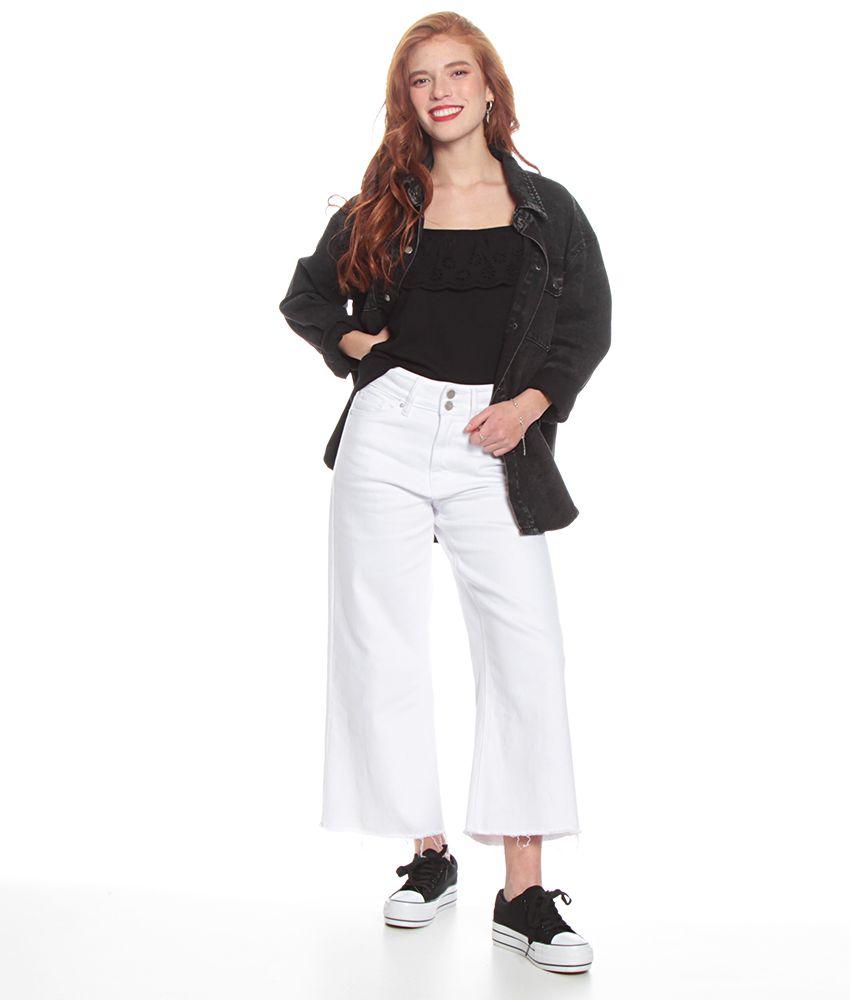 Polera Sin Manga Solida Con Aplicacion Broderie-5