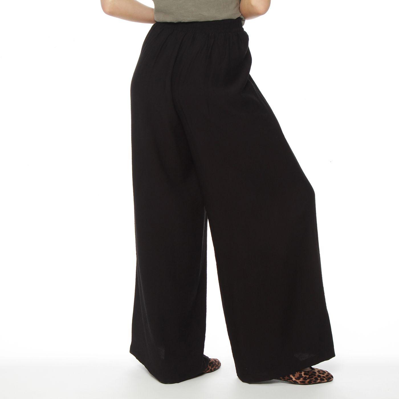 Pantalon Wide Leg Tiro Alto Pretina  Basica 1 Boton-4