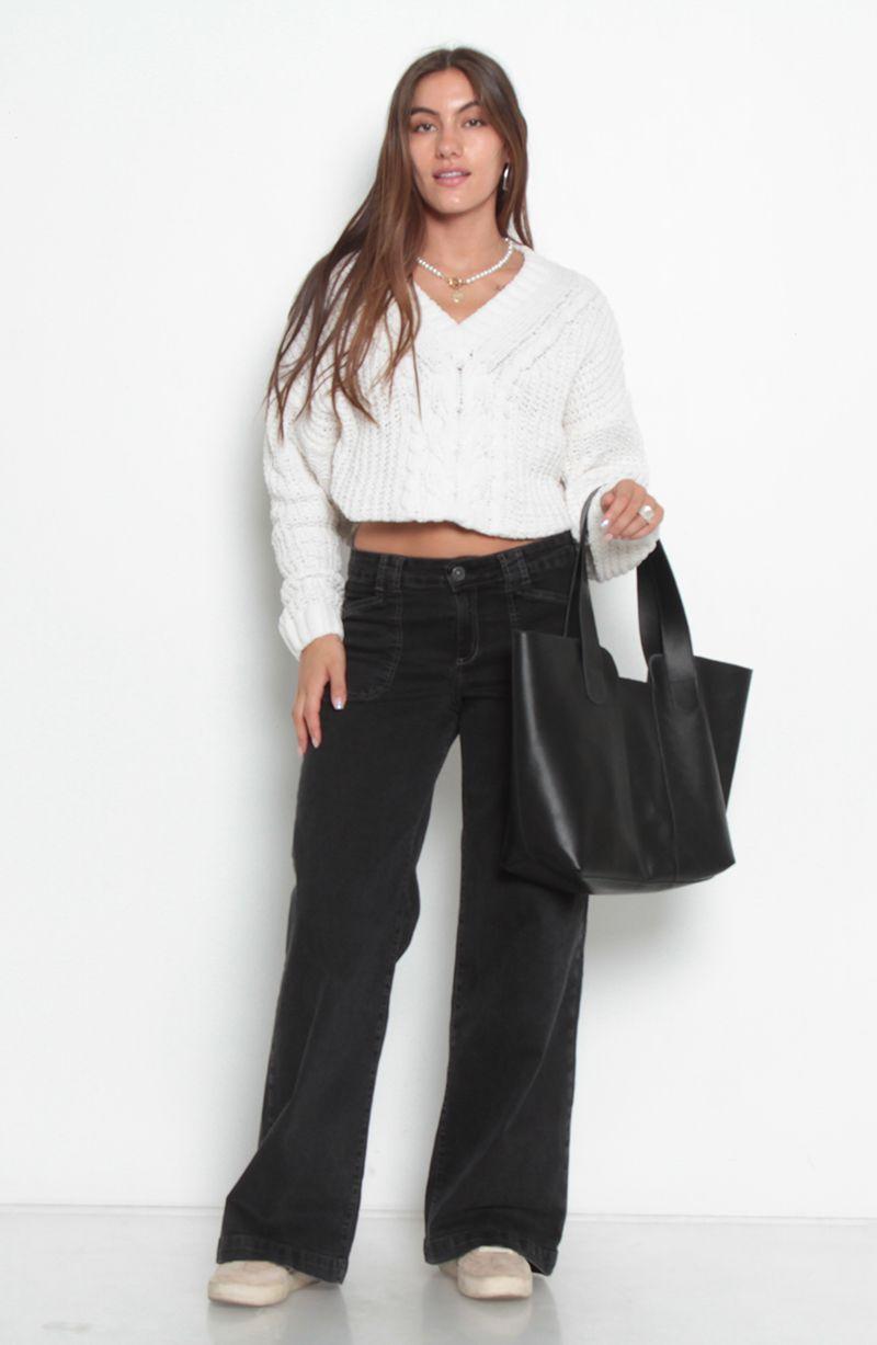 Sweater Chenille   Manga Larga Escote V-7