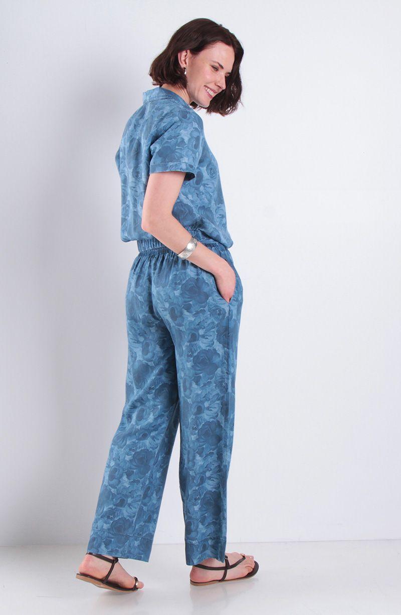 Pantalon Lyocell Estampado Wide Leg Tiro Alto Pretina Media Elasticada-5