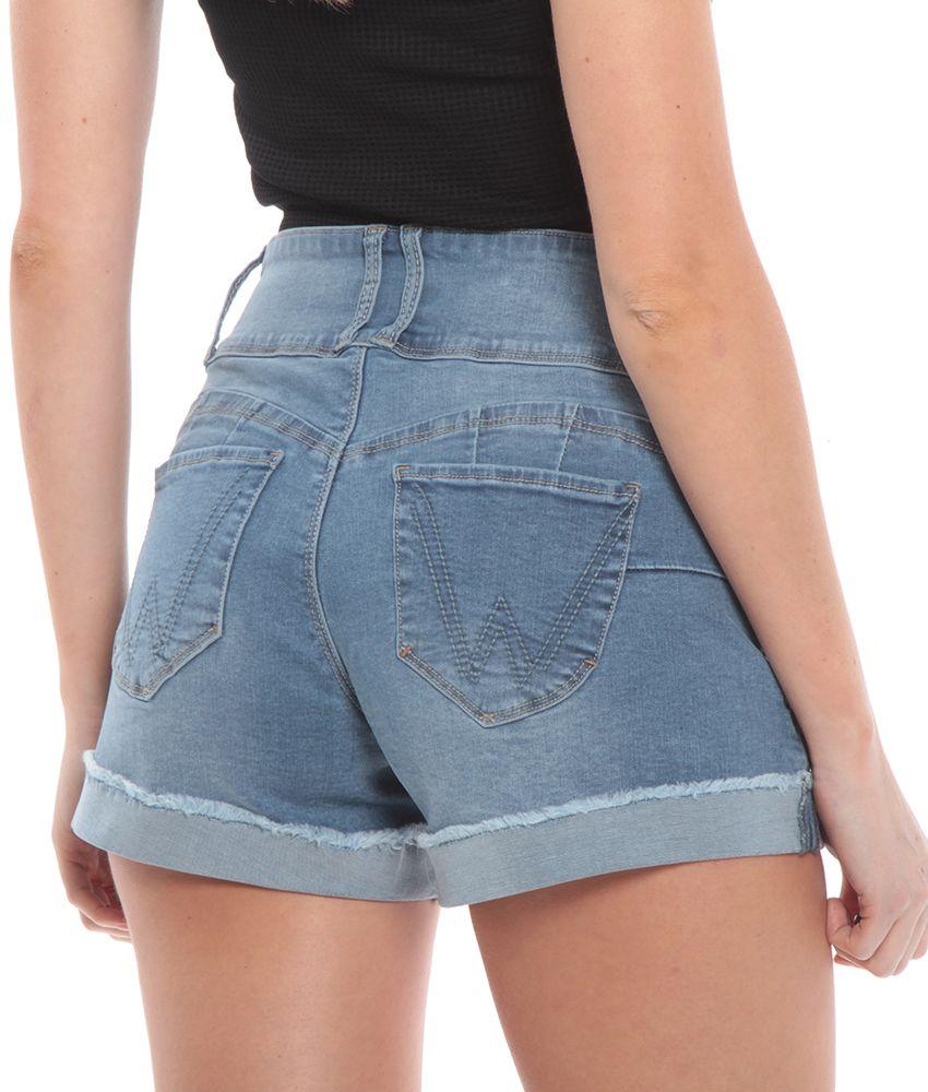 Short Denim Pretina Alta Con 3 Botones-1