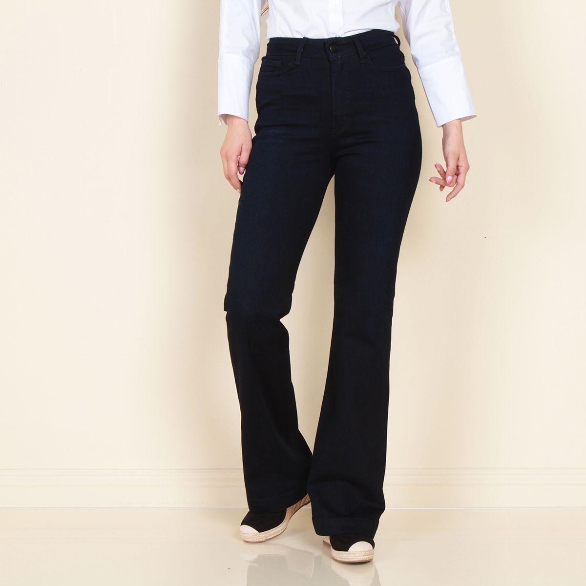 Jeans Flare Tiro Alto Push Up Pretina 1 Boton-2