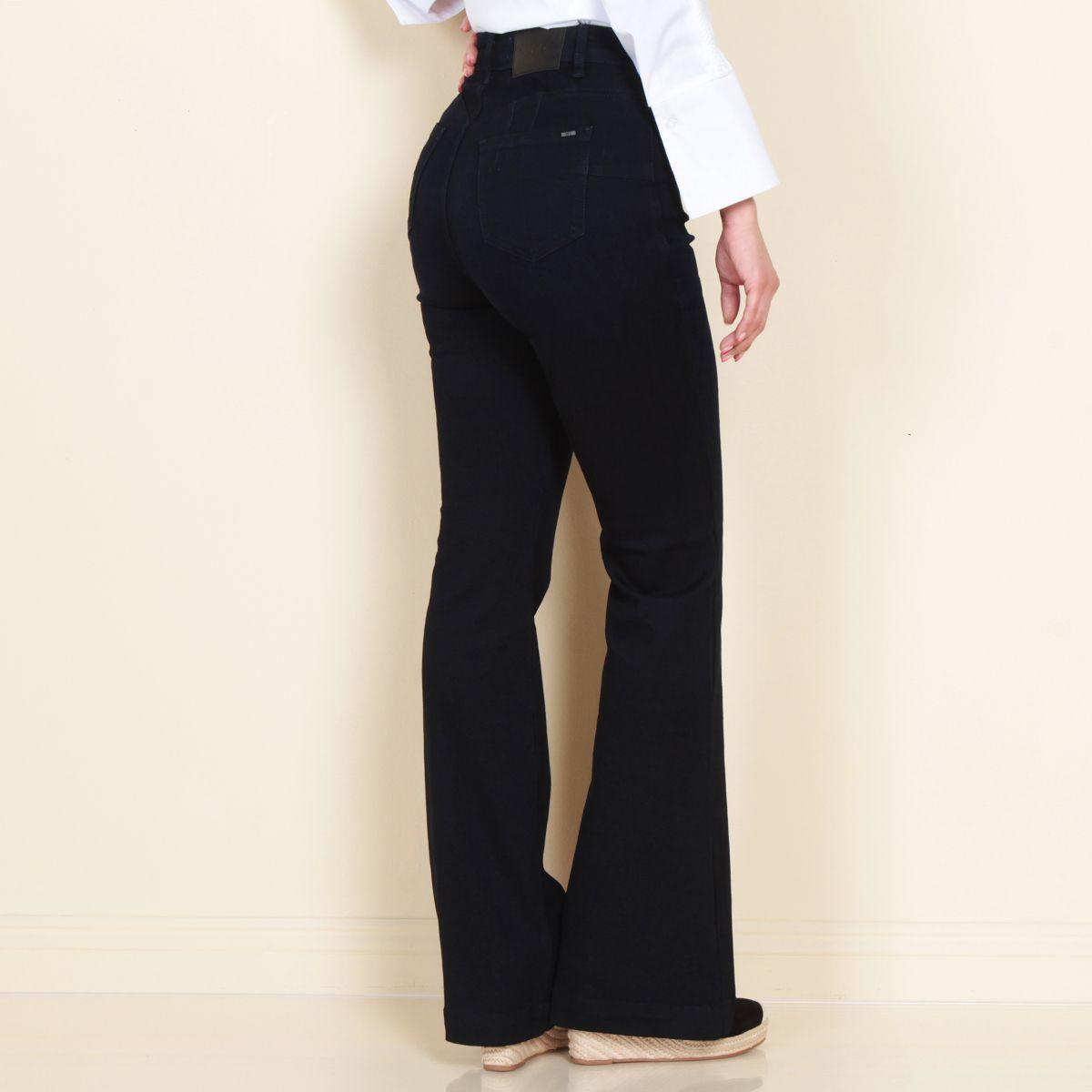 Jeans Flare Tiro Alto Push Up Pretina 1 Boton-6