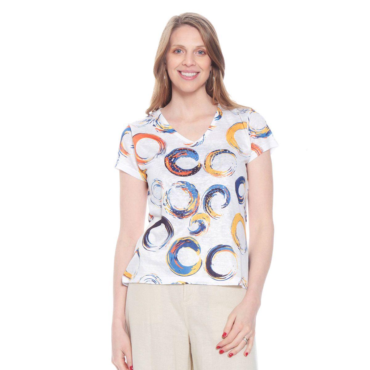 Polera Manga Corta  Escote V-0