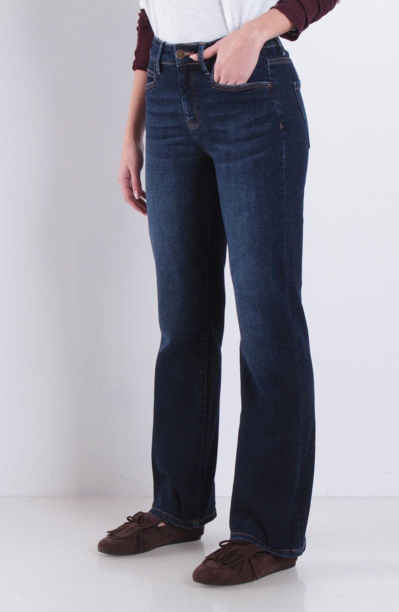 Jeans Recto Tiro Alto Pretina Basica 1 Boton-2
