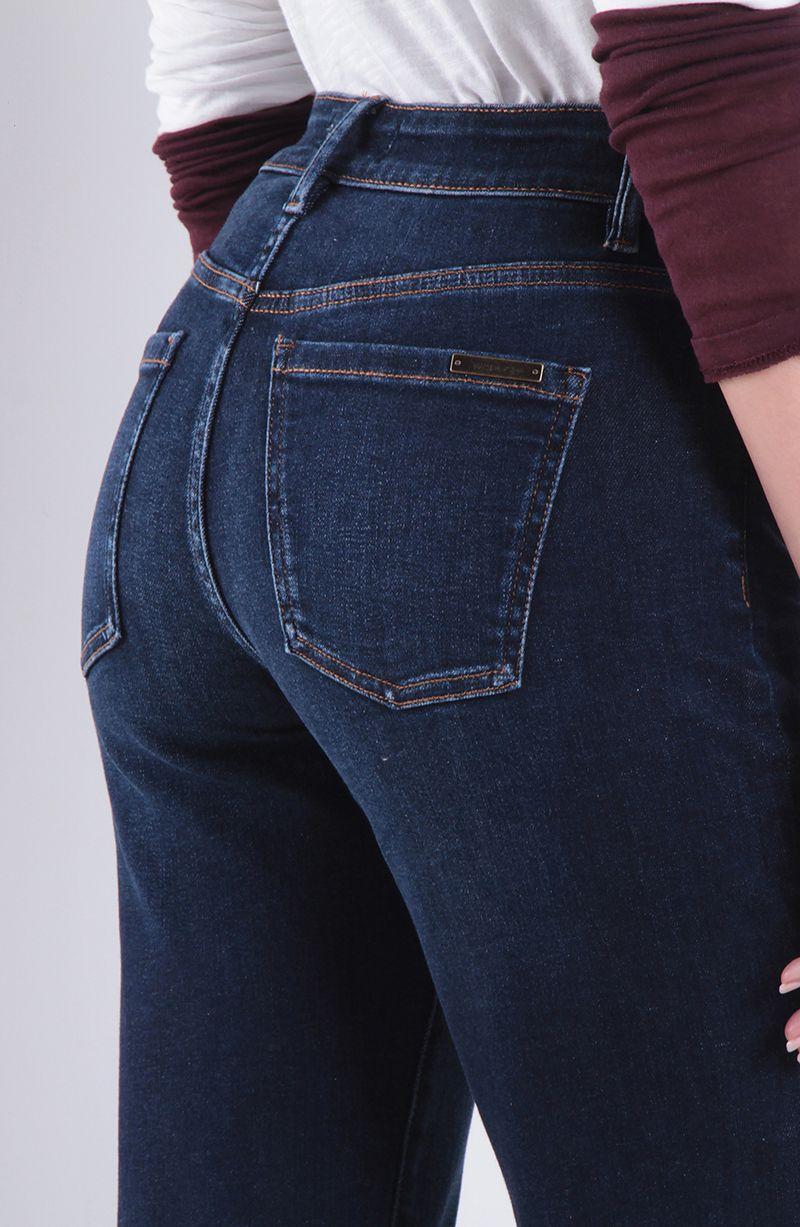 Jeans Recto Tiro Alto Pretina Basica 1 Boton-4