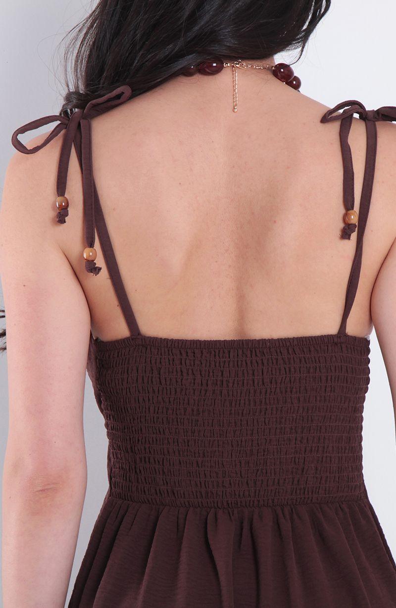 Vestido Corto Sin Manga Con Corte En Busto-2