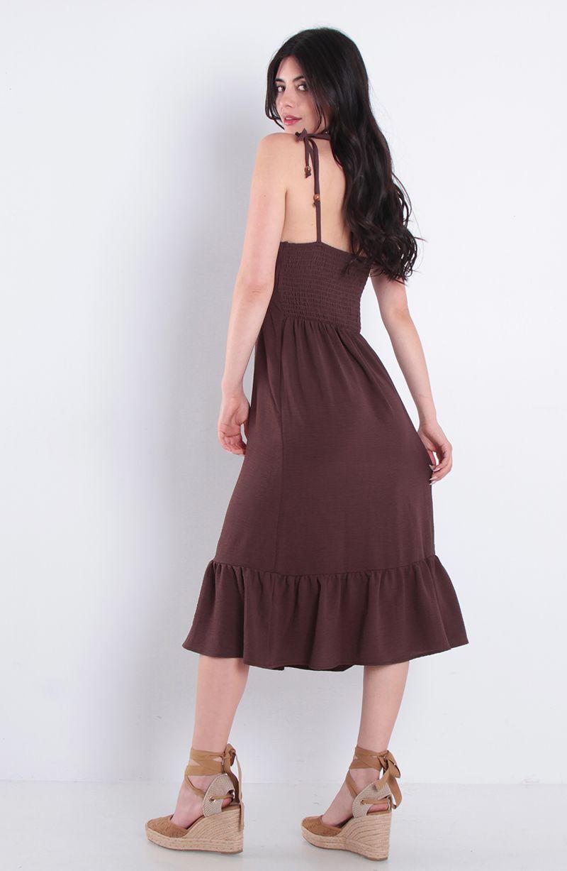 Vestido Corto Sin Manga Con Corte En Busto-4