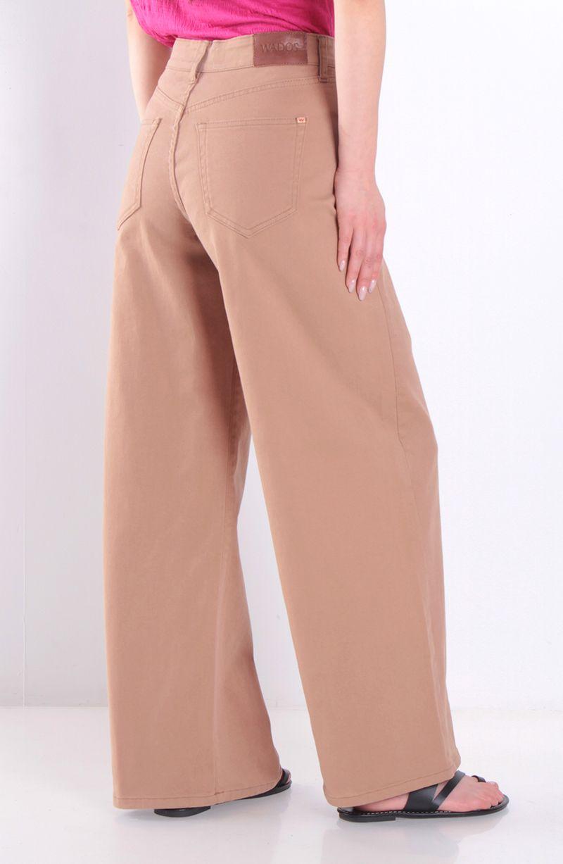Jeans Wide Leg Tiro Alto  Pretina Basica 1 Boton-1