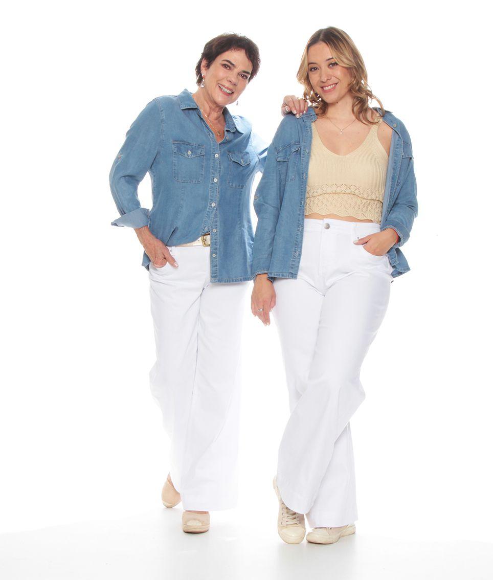 Jeans Clasico Flare Tiro Bajo Pretina Basica Un Boton-3