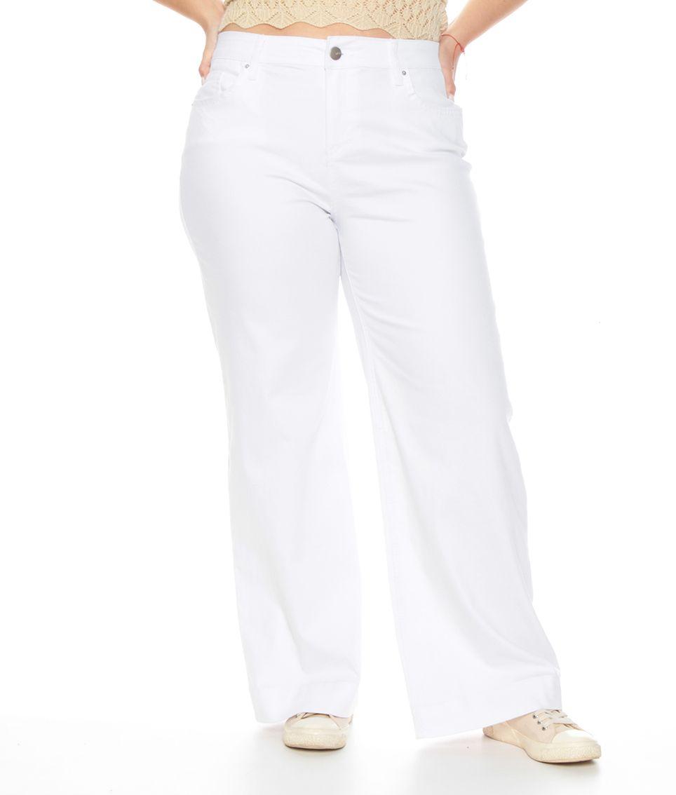 Jeans Clasico Flare Tiro Bajo Pretina Basica Un Boton-4