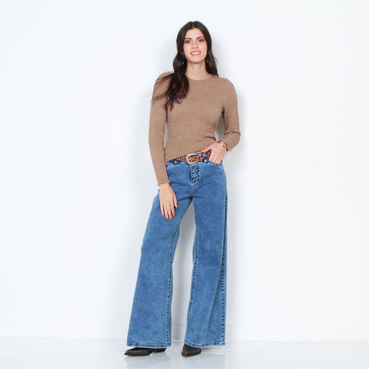 Polera Manga Larga Con Textura Y Escote Redondo-2