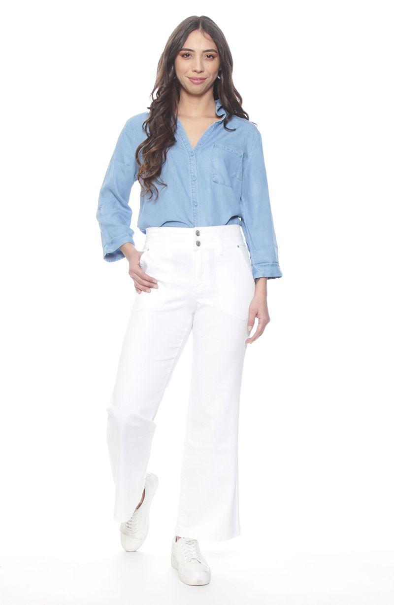 Pantalon Crop Cargo Tiro Alto Pretina Media 2 Botones-1